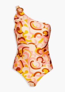 Zimmermann - One-shoulder buckled printed swimsuit - Orange - 0