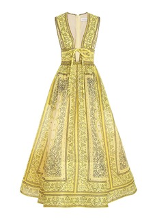 Zimmermann - Matchmaker Bow Linen-Silk Maxi Dress - Yellow - 0 - Moda Operandi