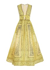 Zimmermann - Matchmaker Bow Linen-Silk Maxi Dress - Yellow - 2 - Moda Operandi