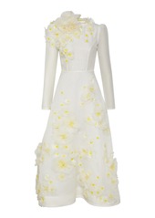 Zimmermann - Matchmaker Daisy Linen-Silk Midi Dress - Ivory - 0 - Moda Operandi