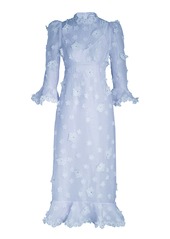 Zimmermann - Matchmaker Lift Off Linen-Silk Midi Dress - Blue - 2 - Moda Operandi