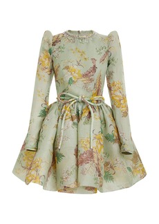Zimmermann - Matchmaker Linen-Silk Tulip Mini Dress - Floral - 1 - Moda Operandi