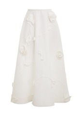 Zimmermann - Matchmaker Rose-Appliquéd Linen Maxi Skirt - Ivory - 2 - Moda Operandi