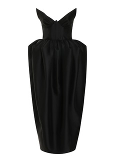 Zimmermann - Matchmaker Wool-Silk Bustier Midi Dress - Black - 0 - Moda Operandi