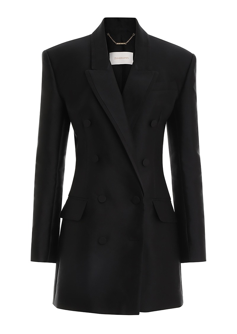 Zimmermann - Matchmaker Wool-Silk Tuxedo Dress - Black - 0 - Moda Operandi