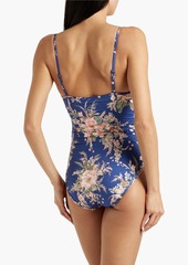 Zimmermann - Moonshine floral-print quilted swimsuit - Blue - 0