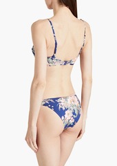 Zimmermann - Quilted printed triangle bikini top - Blue - 0