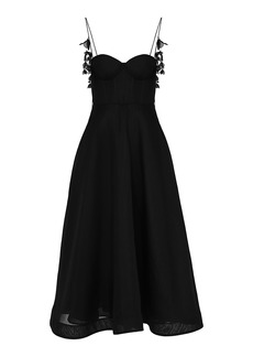 Zimmermann - Natura Embellished Corset Linen-Silk Midi Dress - Black - 2 - Moda Operandi