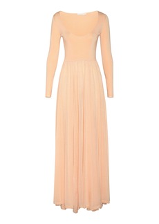 Zimmermann - Natura Metallic-Knit Maxi Dress - Light Pink - 1 - Moda Operandi