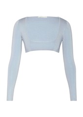 Zimmermann - Natura Metallic Ribbed-Knit Crop Top - Blue - 3 - Moda Operandi