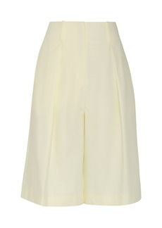 Zimmermann - Natura Pleated Cotton Shorts - Yellow - 0 - Moda Operandi