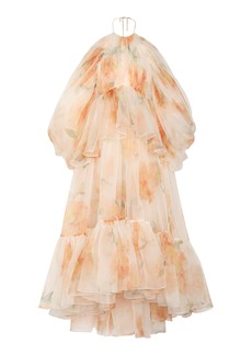 Zimmermann - Natura Ruffled Silk Midi Dress - Multi - 1 - Moda Operandi