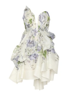 Zimmermann - Natura Ruffled Silk Mini Dress - Multi - 1 - Moda Operandi