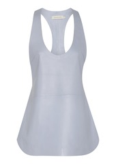 Zimmermann - Natura Scooped Leather Tank Top - Blue - 1 - Moda Operandi