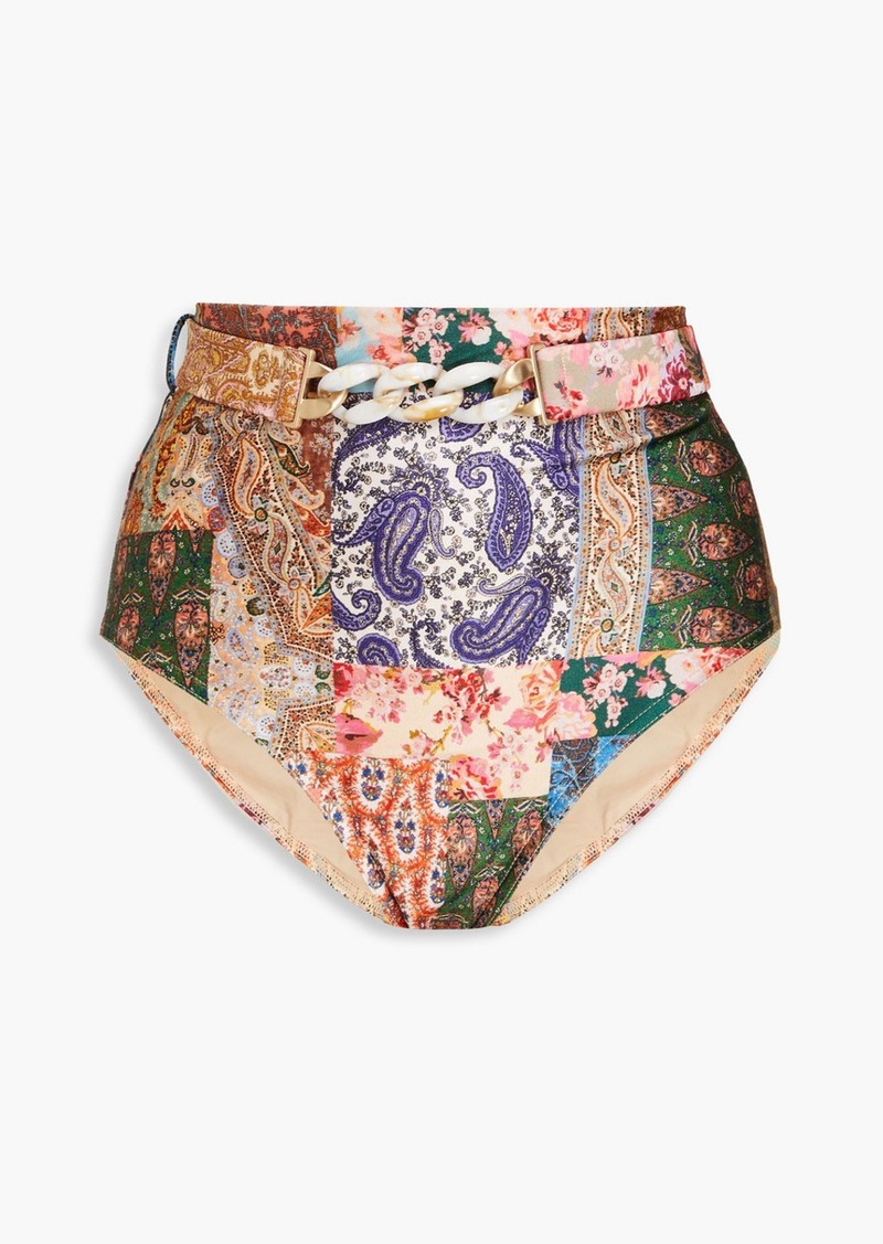 Zimmermann - Paisley-print high-rise bikini briefs - Multicolor - 0