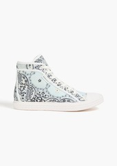 Zimmermann - Paisley-print linen-canvas high-top sneakers - Blue - EU 36