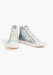 Zimmermann - Paisley-print linen-canvas high-top sneakers - Blue - EU 36