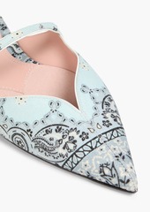 Zimmermann - Paisley-print linen slippers - Blue - EU 36