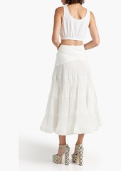 Zimmermann - Tiered plissé-organza midi skirt - White - 0