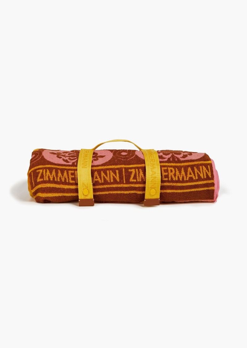 Zimmermann - Cotton-terry jacquard beach towel - Brown - OneSize