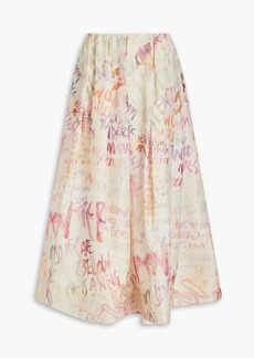 Zimmermann - Printed linen and silk-blend midi skirt - White - 0