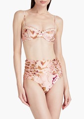 Zimmermann - Rosa floral-print high-rise bikini briefs - Pink - 0