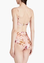 Zimmermann - Rosa floral-print high-rise bikini briefs - Pink - 0