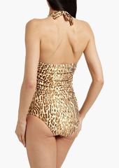 Zimmermann - Ruched leopard-print halterneck swimsuit - Animal print - 0