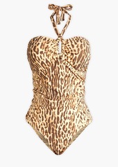 Zimmermann - Ruched leopard-print halterneck swimsuit - Animal print - 0