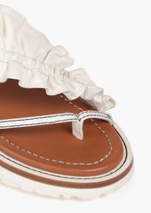 Zimmermann - Ruffled leather sandals - White - EU 36