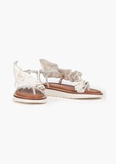 Zimmermann - Ruffled leather sandals - White - EU 36