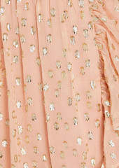 Zimmermann - Ruffled metallic fil coupé silk-blend mini wrap dress - Pink - 00