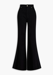 Zimmermann - Satin-trimmed high-rise flared jeans - Black - 24
