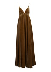 Zimmermann - Sensory Velvet Maxi Dress - Olive - 0P - Moda Operandi