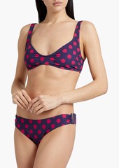 Zimmermann - Polka-dot ring-embellished low-rise bikini briefs - Blue - 0