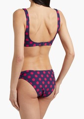 Zimmermann - Polka-dot ring-embellished low-rise bikini briefs - Blue - 0