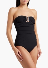 Zimmermann - Ruched bandeau swimsuit - Black - 0