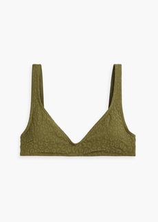 Zimmermann - Stretch-jacquard bikini top - Green - 0