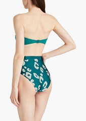Zimmermann - Shelly belted leopard-print high-rise bikini briefs - Blue - 0
