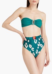 Zimmermann - Shelly belted leopard-print high-rise bikini briefs - Blue - 0