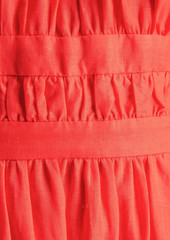 Zimmermann - Shelly pleated linen-canvas halterneck midi dress - Orange - 3