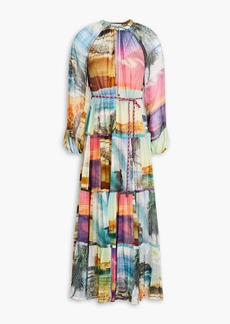 Zimmermann - Tiered printed silk-crepon midi dress - Multicolor - 00