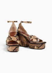 Zimmermann - Snake-effect leather platform sandals - Animal print - EU 38