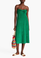 Zimmermann - Strapless cutout cotton-blend terry midi dress - Green - 0