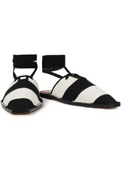 Zimmermann - Striped cotton-canvas slippers - Black - EU 36