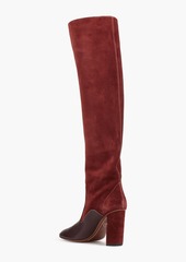Zimmermann - Leather-paneled suede thigh boots - Burgundy - EU 36