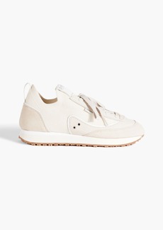 Zimmermann - Suede and stretch-knit sneakers - Neutral - EU 37