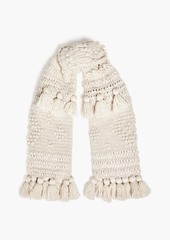 Zimmermann - Tasseled crochet-knit wool scarf - White - OneSize