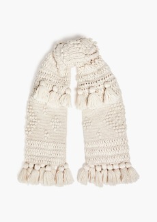 Zimmermann - Tasseled crochet-knit wool scarf - White - OneSize