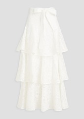 Zimmermann - Tiered cotton crocheted lace maxi skirt - White - 2